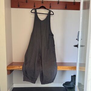 Cut Loose Blue Charcoal Linen Jumpsuit